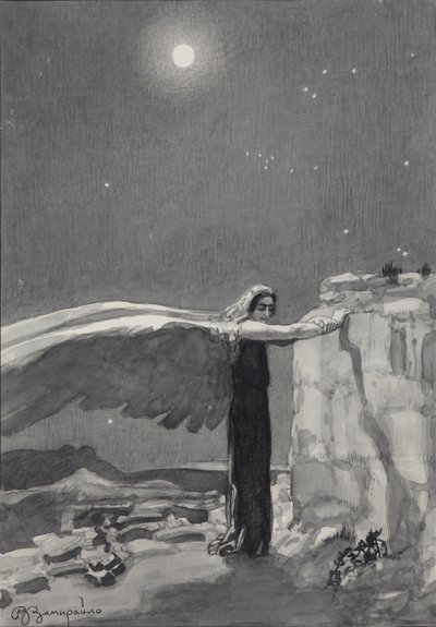 Illustration zum Gedicht Der Dämon von Mikhail Lermontov, 1913-1914 von Viktor Dmitrievich Zamiraylo