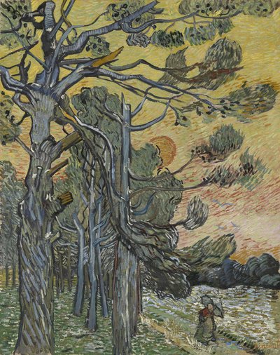 Kiefern bei Sonnenuntergang von Vincent van Gogh