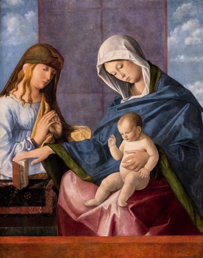 Jungfrau mit Kind und einem Heiligen von Vincenzo di Biagio Catena