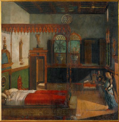 Die heilige Ursula träumt von ihrem kommenden Martyrium, angekündigt von einem Engel von Vittore Carpaccio