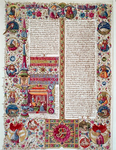Seite des Manuskripts der Bibel von Borso d