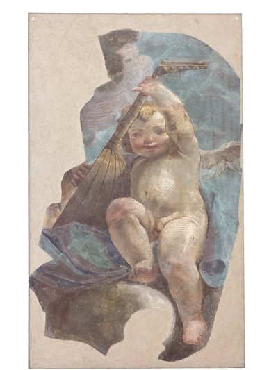 Fresken von Engeln, ursprünglich aus der St. Augustinus Kirche von Vittorio Maria Bigari
