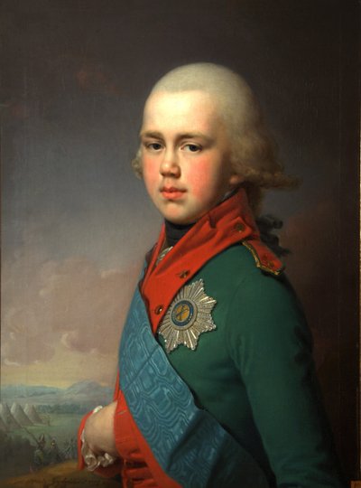 Porträt von Großherzog Konstantin Pawlowitsch von Russland 1779-1831, 1795 von Vladimir Lukich Borovikovsky