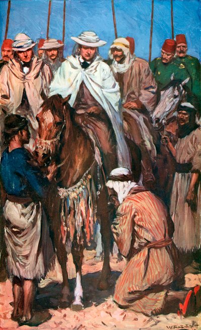 Empfang des Prinzen von Wales durch einen Beduinenhäuptling von W.R.S. Stott