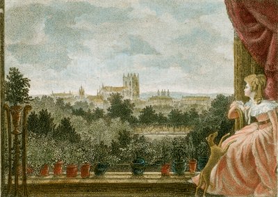 Blick aus Mrs. Cosways Frühstückszimmer im Schomberg House, 80-82 Pall Mall, London, 1789 von W Birch