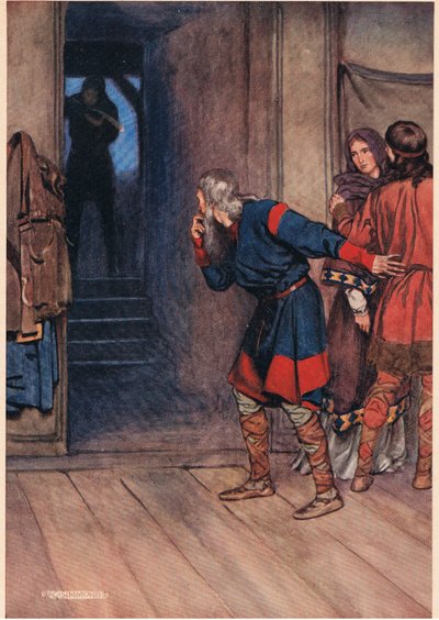 Polonius testet Hamlets Geisteszustand, während der König und die Königin beobachten, aus 