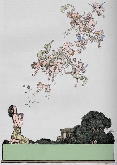 Halbtitel zu Ein Sommernachtstraum, 1914 von William Heath Robinson