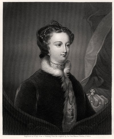 Maria Stuart, Königin der Schotten, 19. Jahrhundert von W. Holl