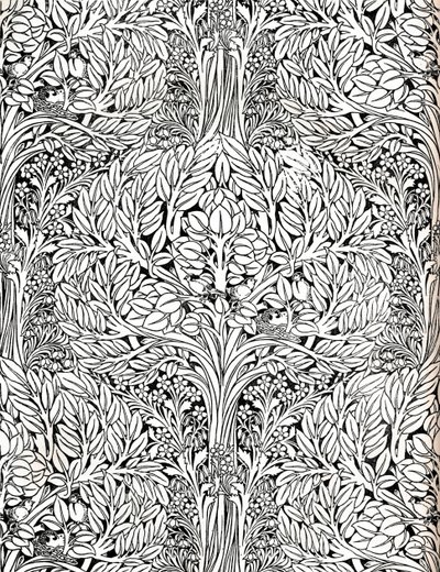 Tapete, in Distemperfarbe gedruckt. Entworfen von H. Wilson, 1893 von W Jackson