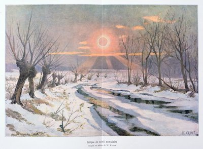 Ringförmige Sonnenfinsternis, Illustration aus 