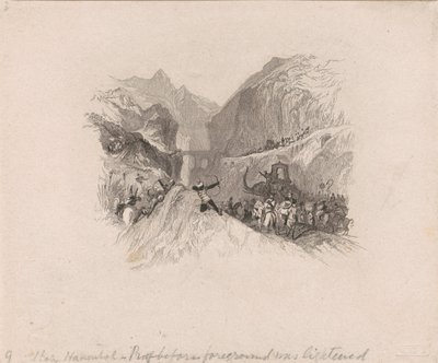 Hannibal überquert die Alpen (Vignette) von W. R. Smith