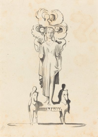 Bronzefigur der Minerva, gefunden im Hügel von Achilles von W. Walton after John Flaxman