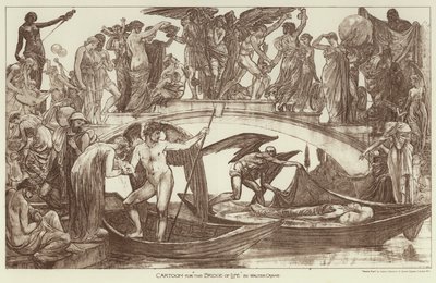 Karikatur für "Die Brücke des Lebens" (Stich) von Walter (after) Crane