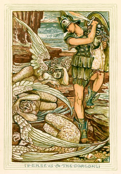 Perseus und die Gorgonen von Walter (after) Crane
