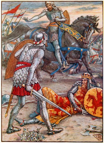 Sir Lancelot verbietet Sir Bors, den König zu töten von Walter (after) Crane