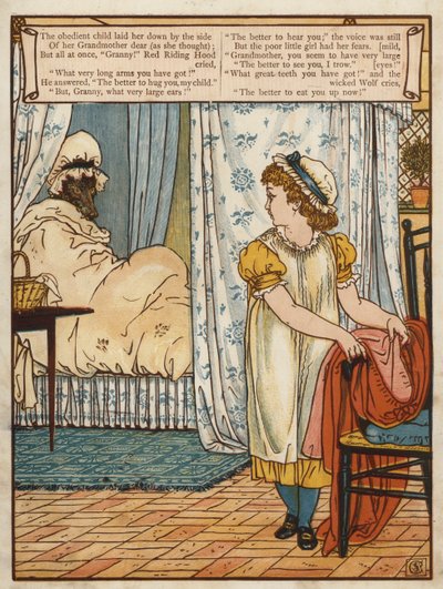 Rotkäppchen (Farblithographie) von Walter Crane