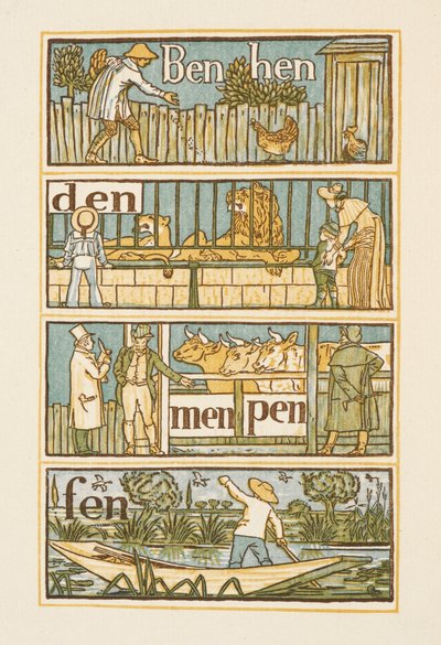 Reimwörter, die mit dem Buchstaben N enden. Der goldene Primer. von Walter Crane