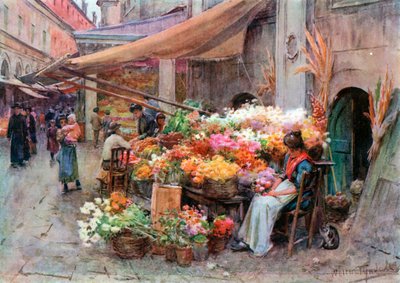Ein Stand auf dem Rialto, Venedig von Walter Frederick Roofe Tyndale