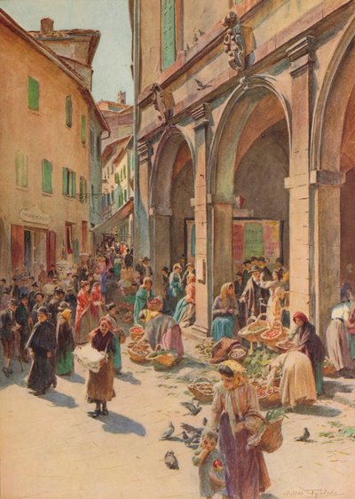 Der Markt in Montepulciano, um 1900-1913 von Walter Frederick Roofe Tyndale
