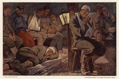 Verwundete Soldaten an der Verwundetenstation in Roulers, Belgien, Erster Weltkrieg von Walter Georgi