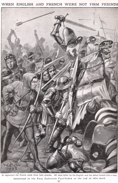 Als die Franzosen und Engländer in Agincourt kämpften, Illustration aus 