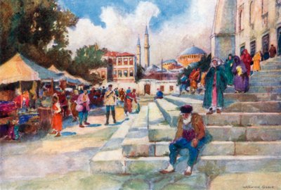 Markt im Hof der Moschee von Sultan Ahmed I von Warwick (after) Goble