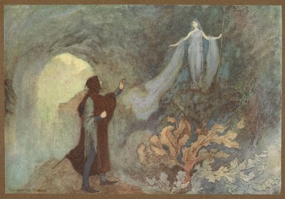 Die Fee erscheint dem Prinzen in der Grotte, aus Cenerentola von Warwick Goble