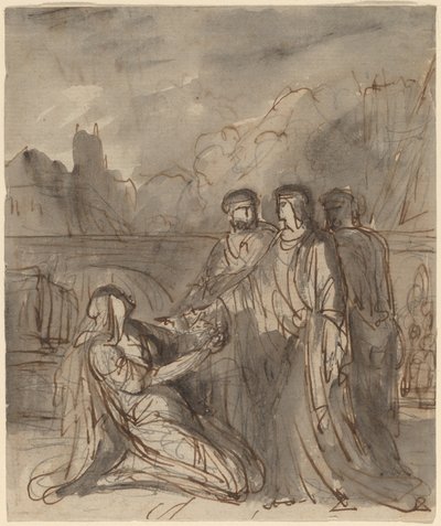 Komposition mit vier Figuren (recto und verso) von Washington Allston