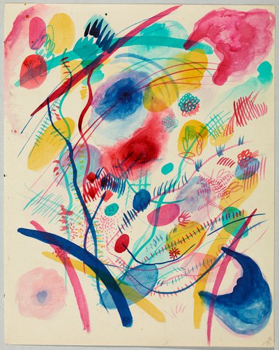 Komposition in Rot, Blau, Grün und Gelb von Wassily Kandinsky