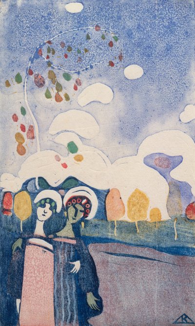Zwei Mädchen von Wassily Kandinsky