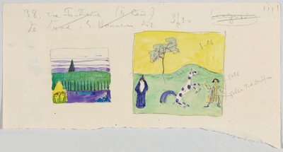 Zwei Landschaften mit Staffage von Wassily Kandinsky