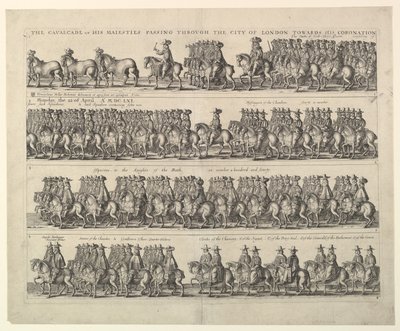 Krönungsprozession von Karl II. durch London, 1662 von Wenceslaus Hollar