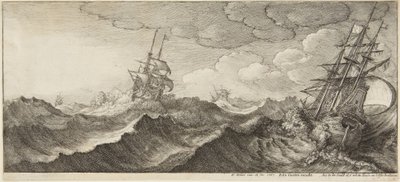 Marine im Sturm von Wenceslaus Hollar