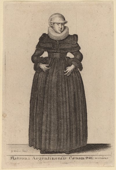 Matrona Argentinensis Caenam Dni Accedens e des Nymphs von Wenceslaus Hollar