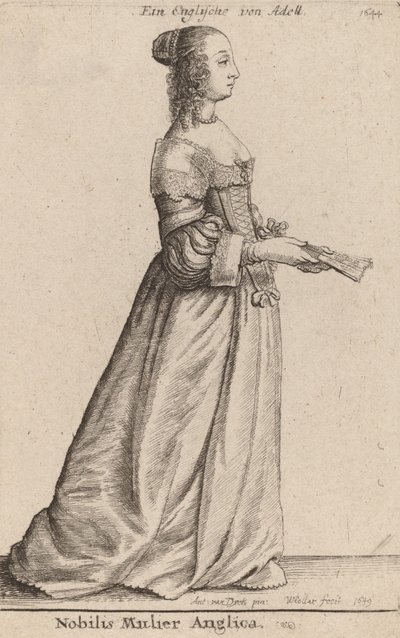 Nobilis Mulier Anglica, 1649 von Wenceslaus Hollar