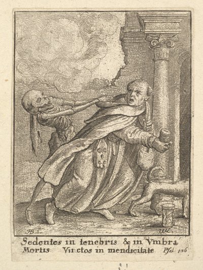 Der Mönch, aus dem Totentanz, 1651 von Wenceslaus Hollar