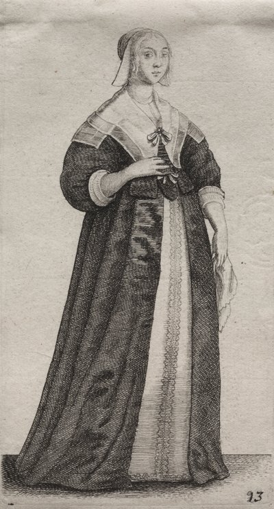 Die Frau mit Taschentuch von Wenceslaus Hollar