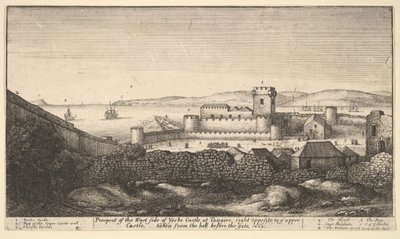 Die Westseite von Yorke Castle, 1669 von Wenceslaus Hollar