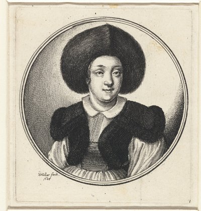 Frau mit Pelzmütze von Wenceslaus Hollar