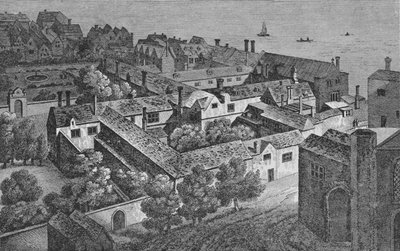Winchester House, Southwark, um 1649, vom Turm von St. Saviours, ca. 1812, 1912 von Wenceslaus Hollar