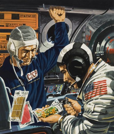 Abendessen im Weltraum von Wilf (20th century) Hardy