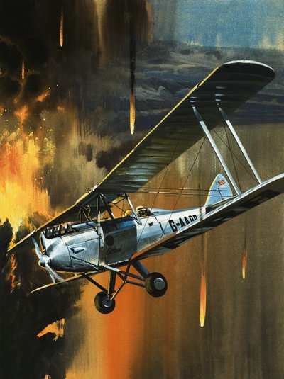 Berühmte Flugzeuge und ihre Piloten: De Havilland Gipsy Moth – Jean Batten von Wilf (20th century) Hardy