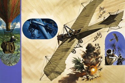 1911 warf Lt. Giulip Gavotti als erster Mensch eine Bombe aus einem Flugzeug ab von Wilf (20th century) Hardy