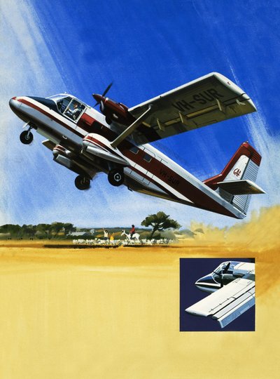 Zweimotoriges Nomad-Kurzstartflugzeug von Wilf (20th century) Hardy