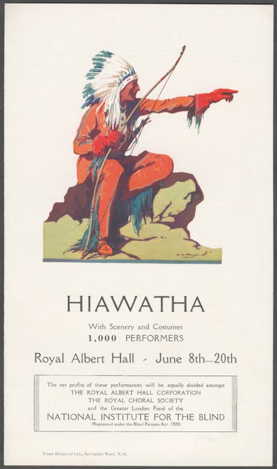 Hiawatha Theater Werbung von Wilfred Fryer