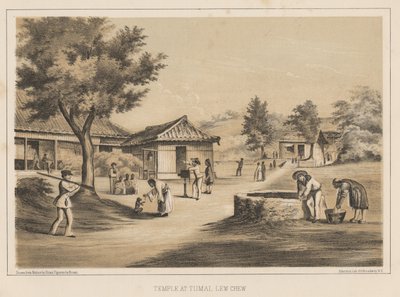 Tempel in Tumai, Lew Chew, 1855 von Wilhelm Joseph Heine