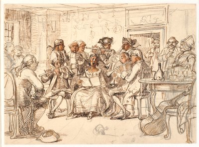 Bellmansches Motiv: Konzert bei "3 Byttor", Fredmans Epistel Nr. 51 von Wilhelm Marstrand