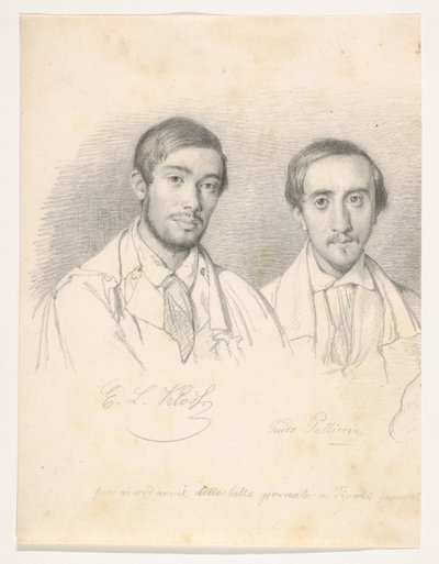 Doppelporträt der Künstler E.F. Kloss und G. Pellicia von Wilhelm Marstrand