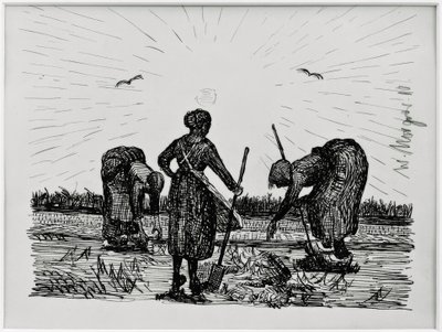 Drei Frauen auf dem Felde von Wilhelm Morgner