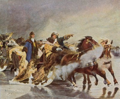 Überschreitung des Großen Kurfürsten über die Kurische Nehrung, Januar 1679 von Wilhelm Simmler